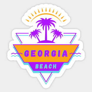 Georgia Beach Vibes 80's Sticker